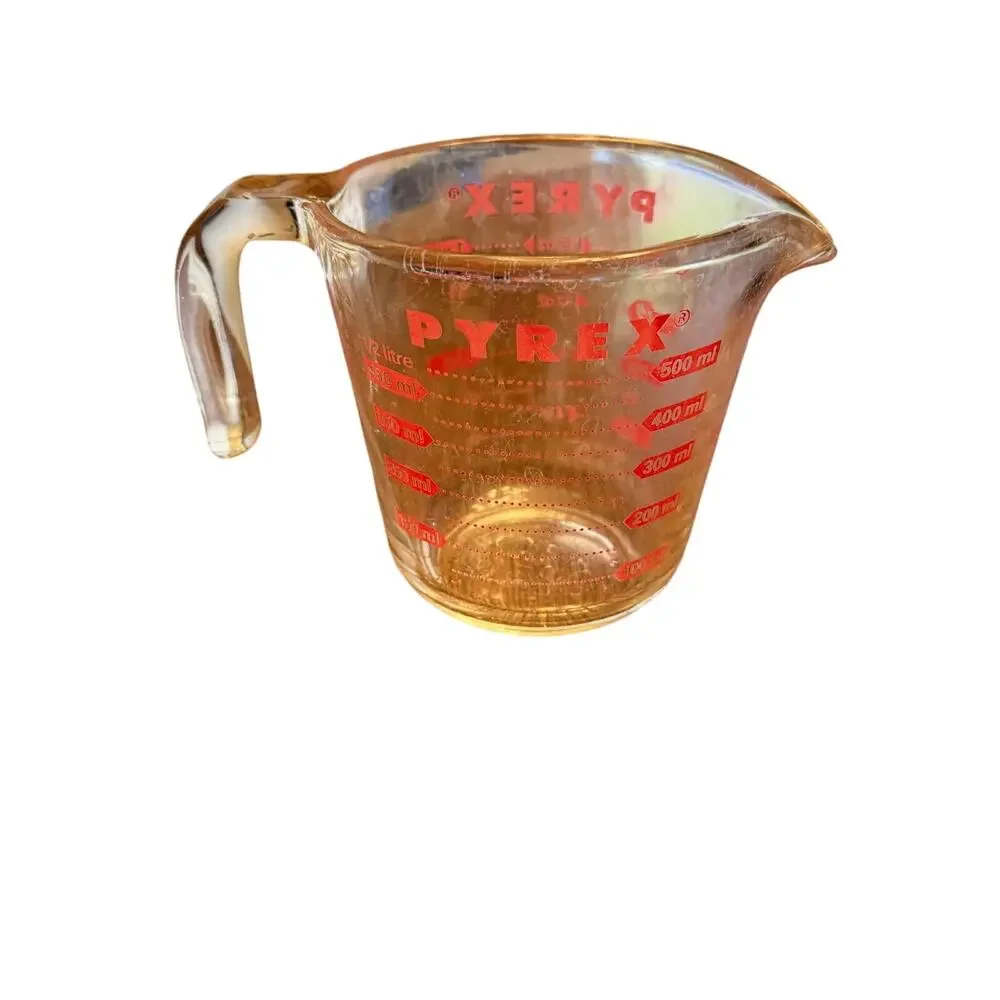 Vintage 1980s PYREX Glass Measuring Cup 2 Cup - Made in USA